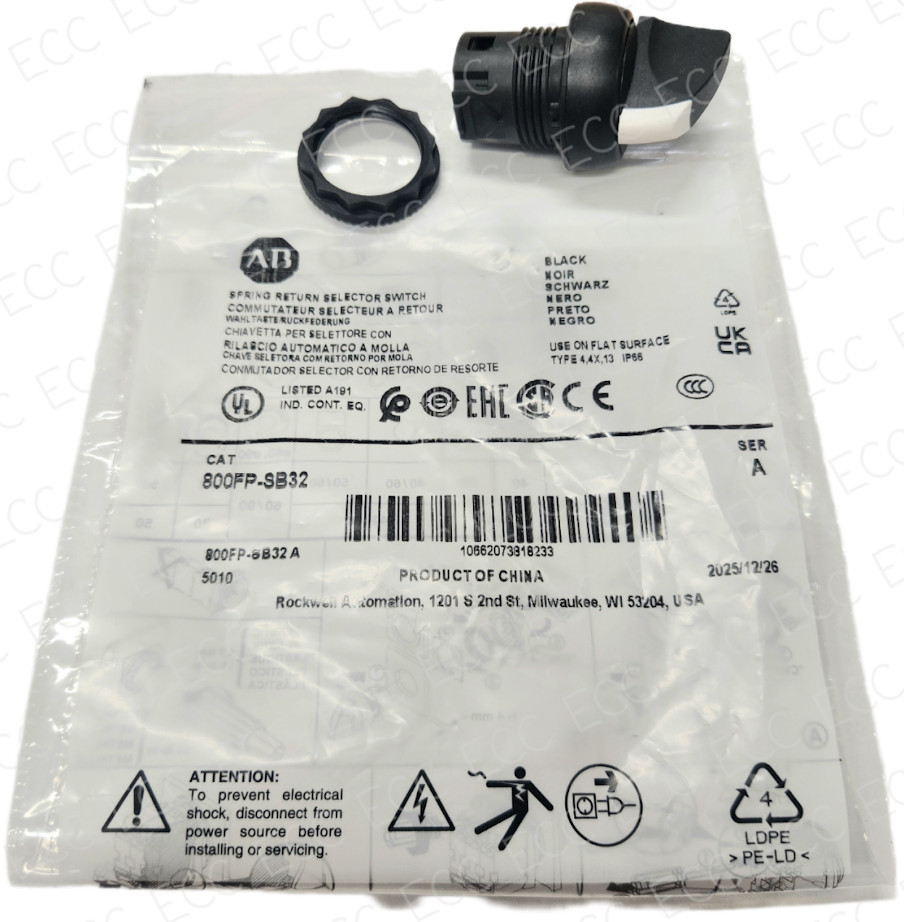 New Allen Bradley 800FP-SB32 * Spring Return Selector Switch New Allen Bradley 800FP-SB32 * Spring Return Selector Switch