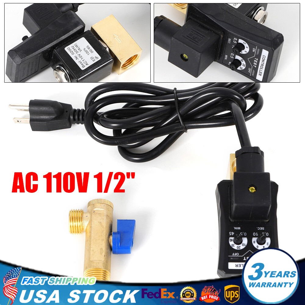 Compressor Automatic Electronic Timed Air Tank Water Moisture Drain Valve Timer