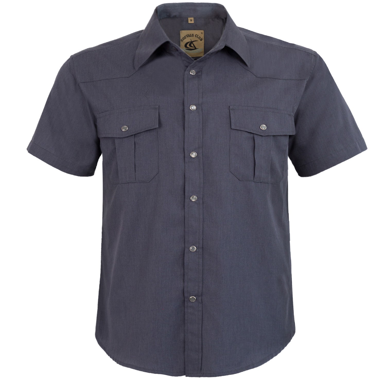 Men's Western Solid Pearl Snap Buttons Two Pocket Casual Short Sleeve Shirts Men's Western Solid Pearl Snap Buttons Two Pocket Casual Short Sleeve Shirts