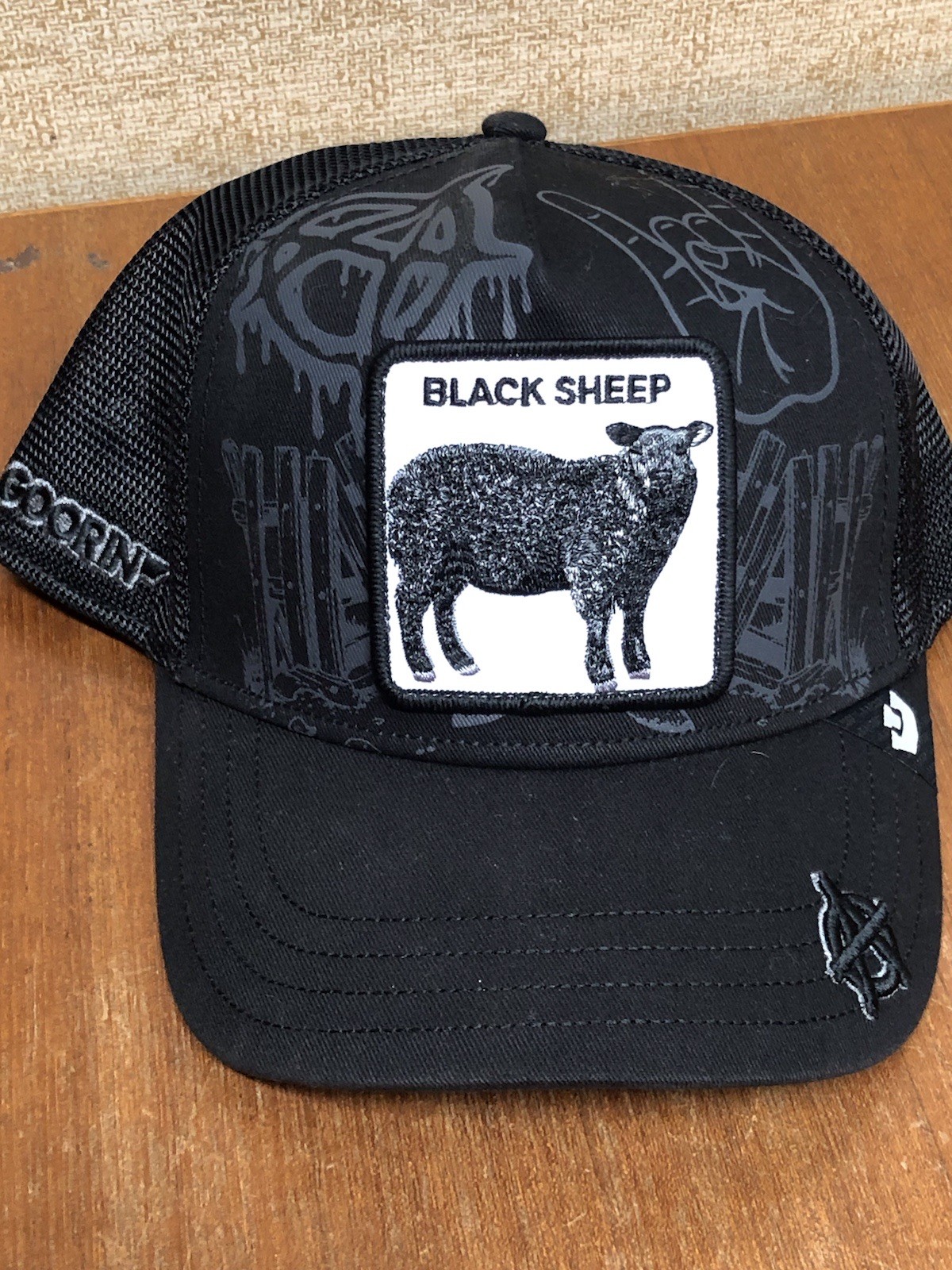 ANARCHY EDITION BLACK SHEEP Goorin Bros Mesh One Size SnapBack OSFA Black Hat