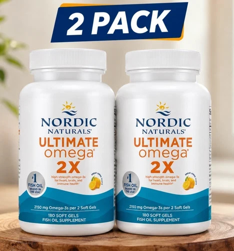 Nordic Naturals Ultimate Omega, Fish Oil, 2X 180 Soft Gels - 2 Pack - EXP 12/30 Nordic Naturals Ultimate Omega, Fish Oil, 2X 180 Soft Gels - 2 Pack - EXP 12/30