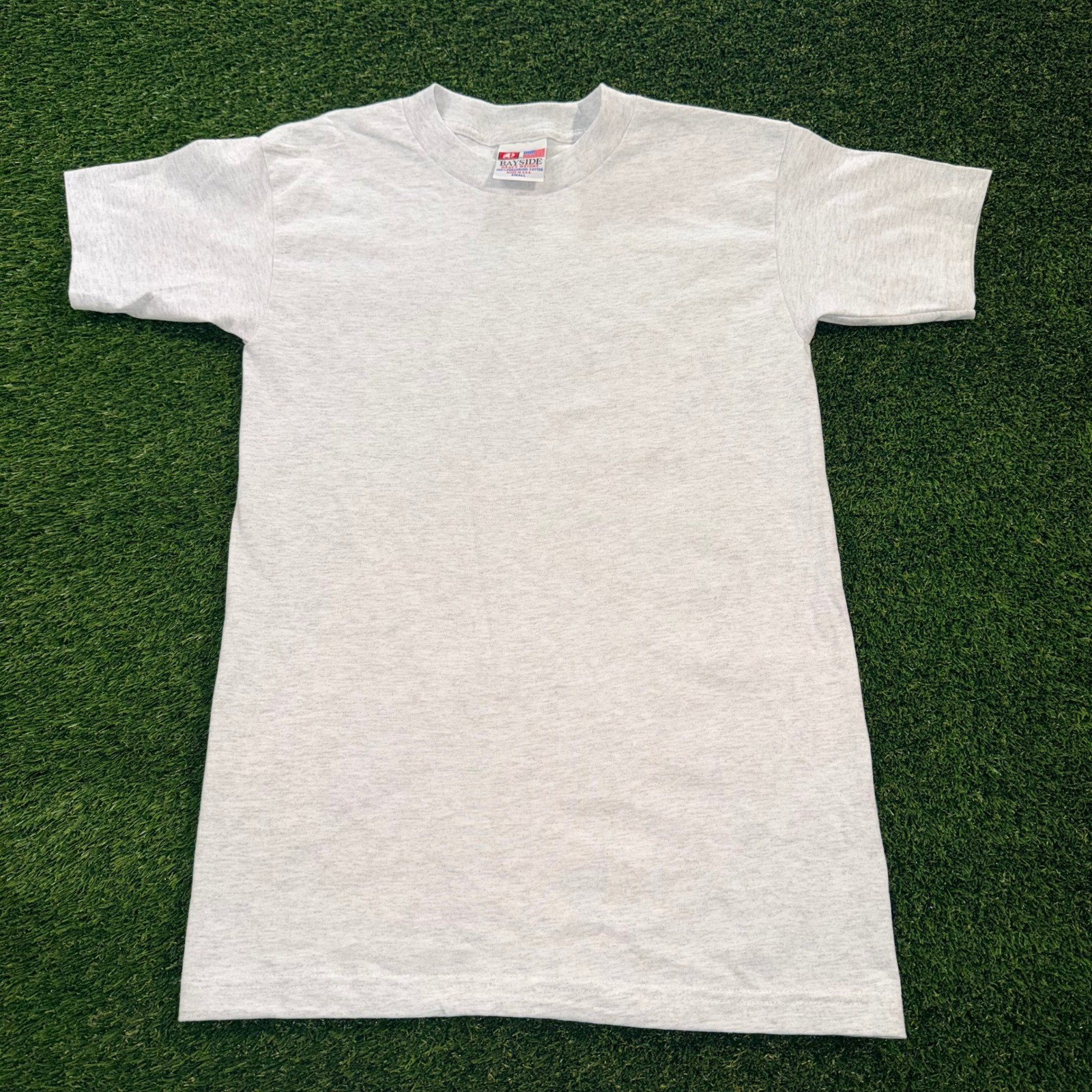 90\'s Vintage Bayside Heavy Weight T-Shirt Mens Small Gray Heather Blank