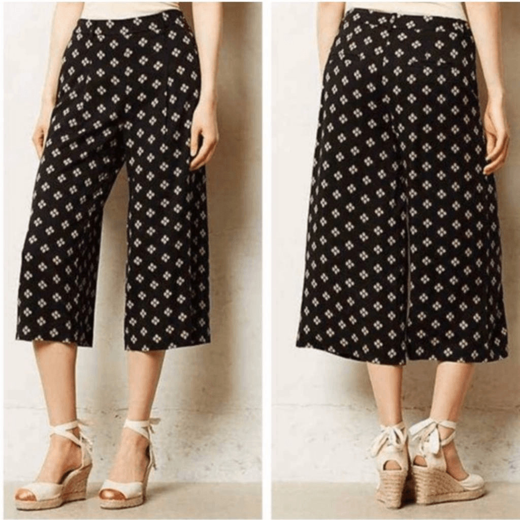 Anthropologie Elevenses Black Talavera Culottes Anthropologie Elevenses Black Talavera Culottes