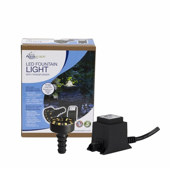 Aquascape LED Fountain Spotlight, Submersible, Energy Efficient, 12V, 84008