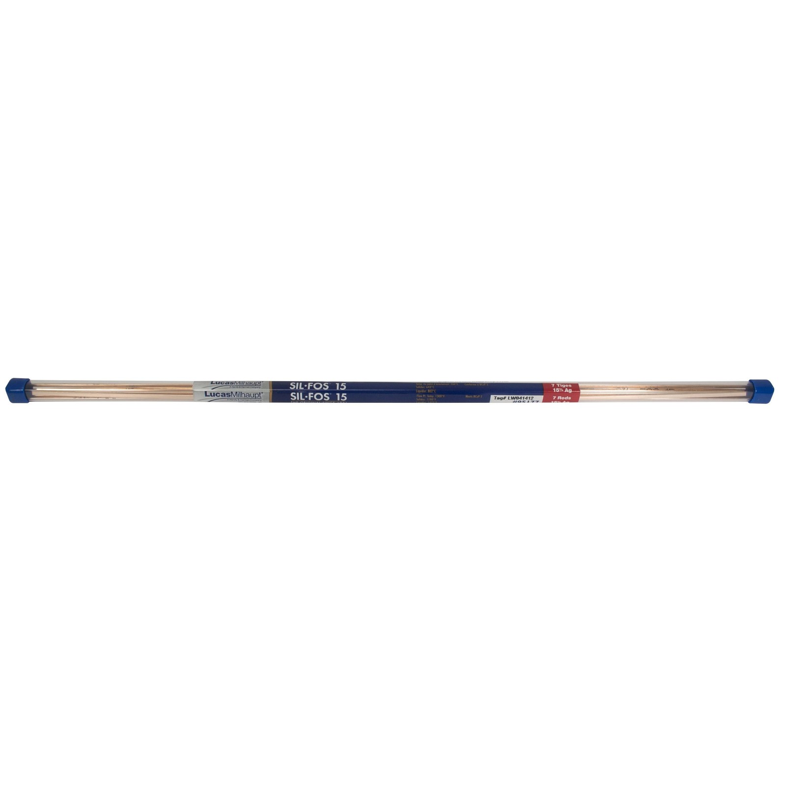 Lucas Sil-Fos 15 Brazing Alloys 15%, Silvaloy, .125in x .050in x 20in x 7 Rods i Lucas Sil-Fos 15 Brazing Alloys 15%, Silvaloy, .125in x .050in x 20in x 7 Rods i