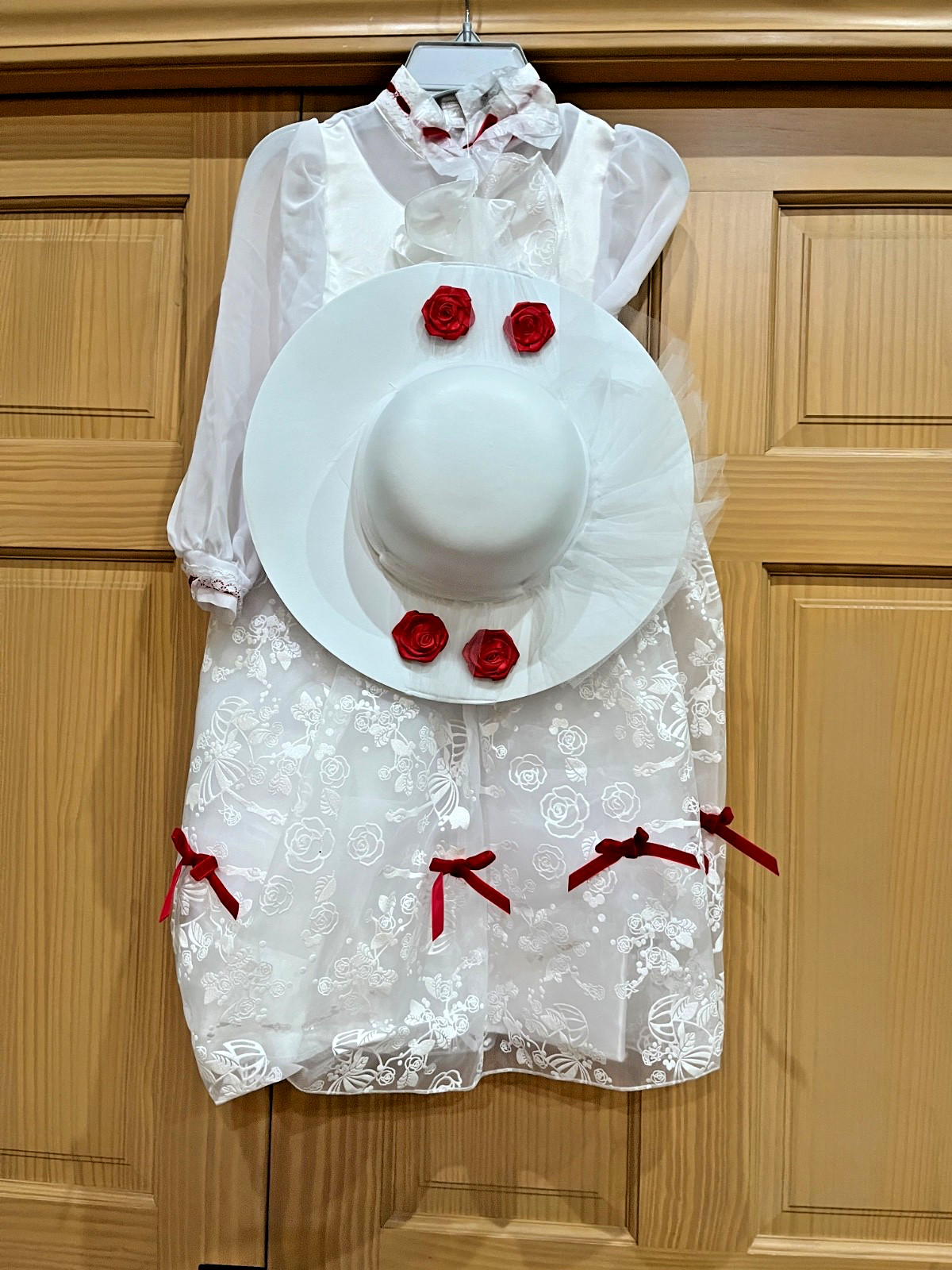 Disney Store Mary Poppins Girl's Dress Costume & Hat Kids Halloween White S5/6 Disney Store Mary Poppins Girl's Dress Costume & Hat Kids Halloween White S5/6