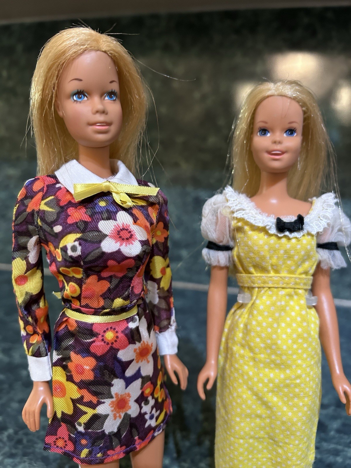 Vintage Malibu Barbie in 3347 & Francie in yellow dress. TLC lot. Very pretty Vintage Malibu Barbie in 3347 & Francie in yellow dress. TLC lot. Very pretty