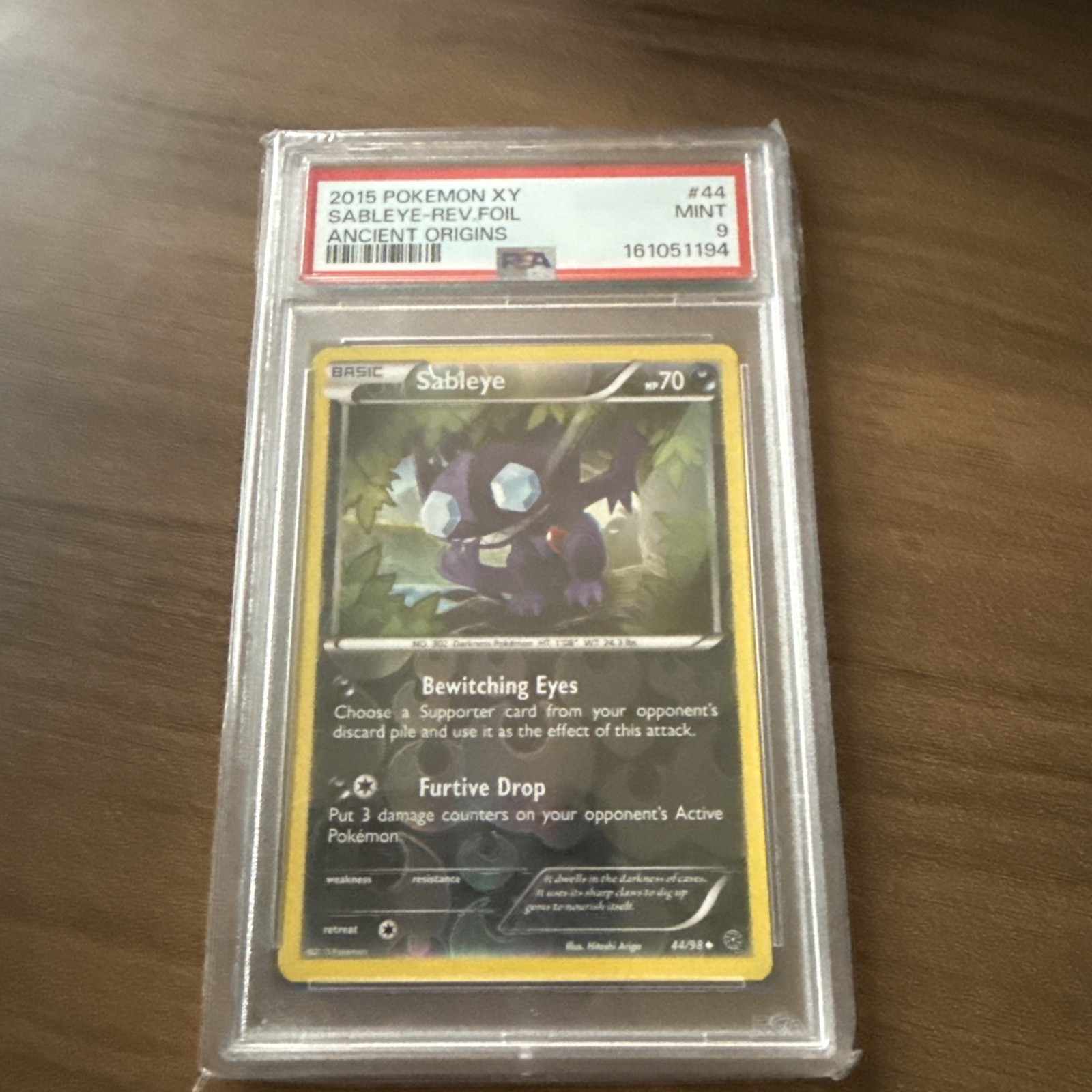 2015 POKEMON XY ANCIENT ORIGINS #44 SABLEYE-REVERSE FOIL PSA 9 2015 POKEMON XY ANCIENT ORIGINS #44 SABLEYE-REVERSE FOIL PSA 9