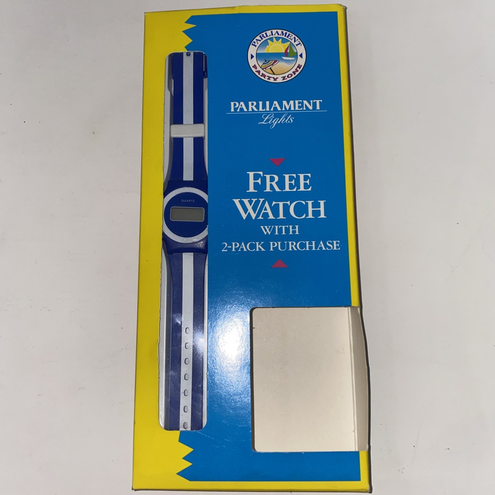 Vintage Parliament Lights Cigarettes Party Zone Wrist Watch Rare Advertise Promo Vintage Parliament Lights Cigarettes Party Zone Wrist Watch Rare Advertise Promo