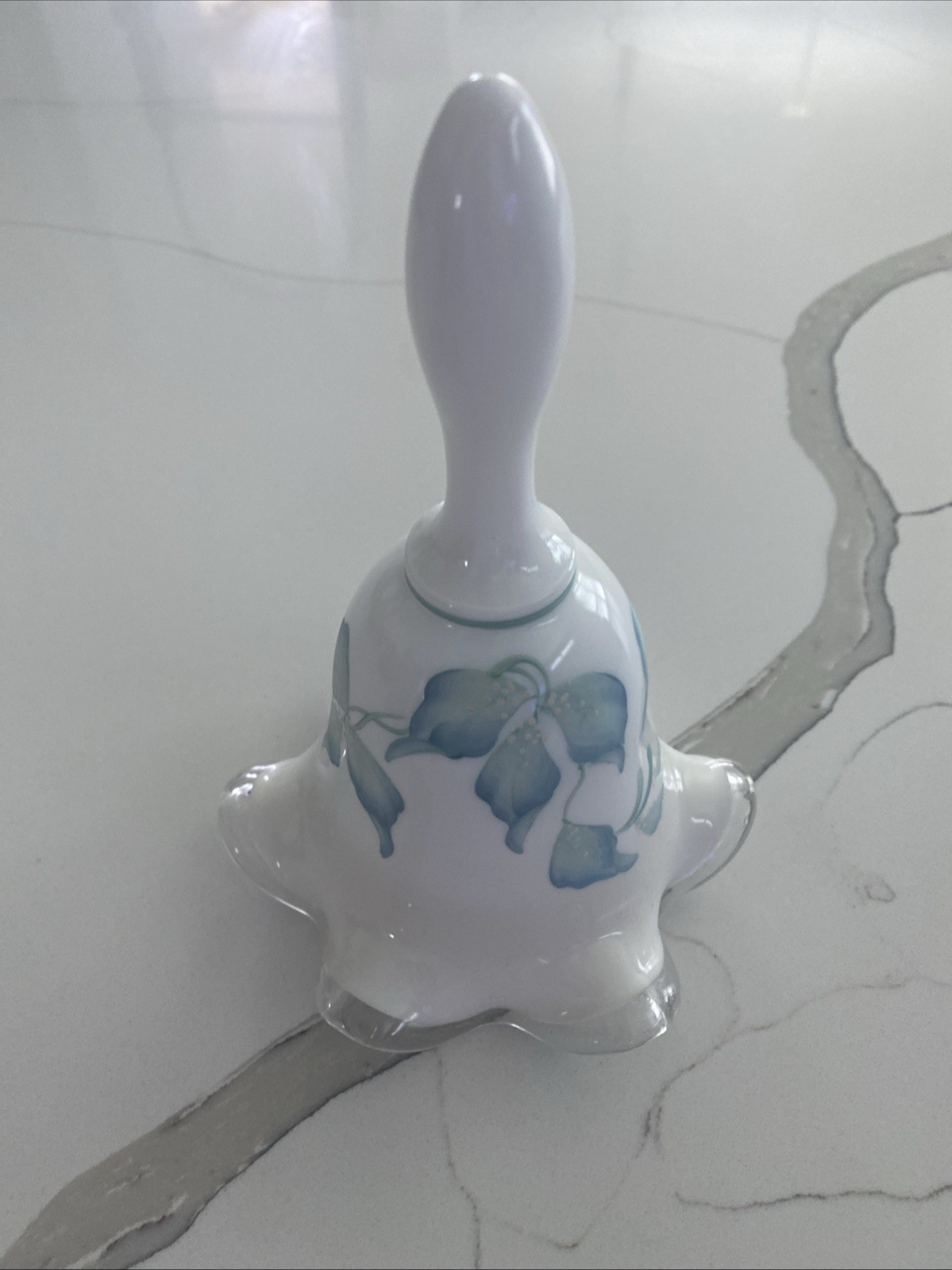 1999 Fenton Glass Handpainted and signed Morning Mist on Silvercrest 6 1/2 1999 Fenton Glass Handpainted and signed Morning Mist on Silvercrest 6 1/2