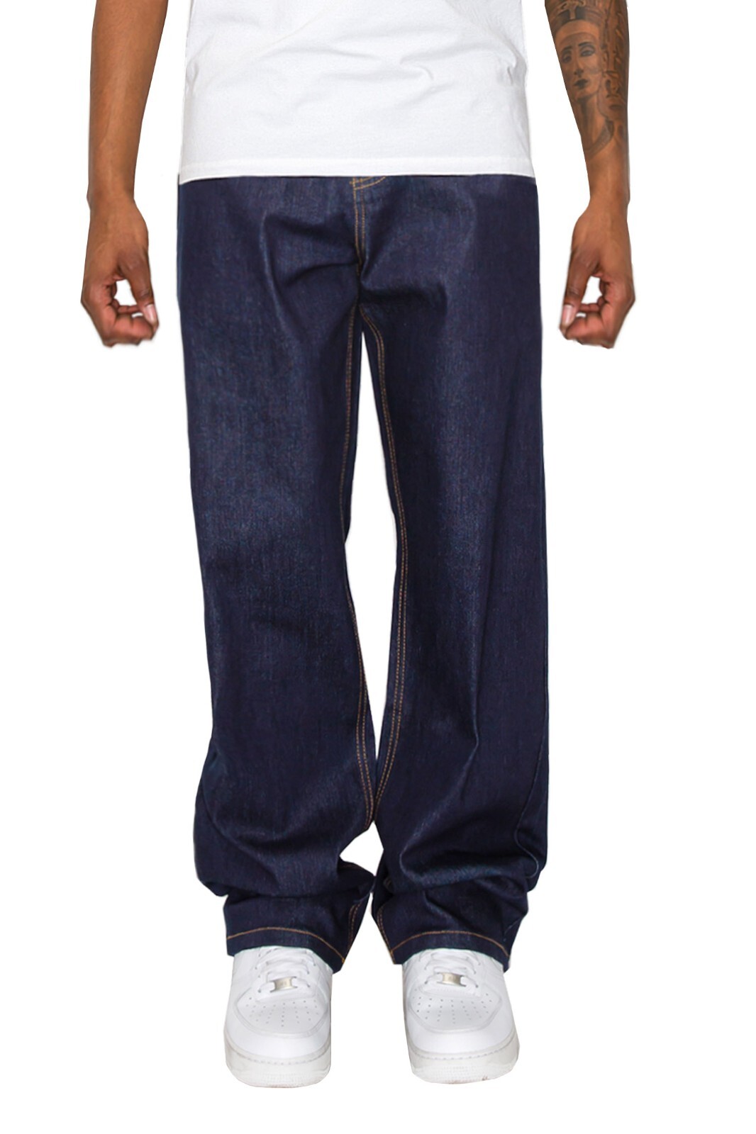 Victorious Men's Casual Essential Baggy Fit Comfortable Raw Denim Jeans DL998