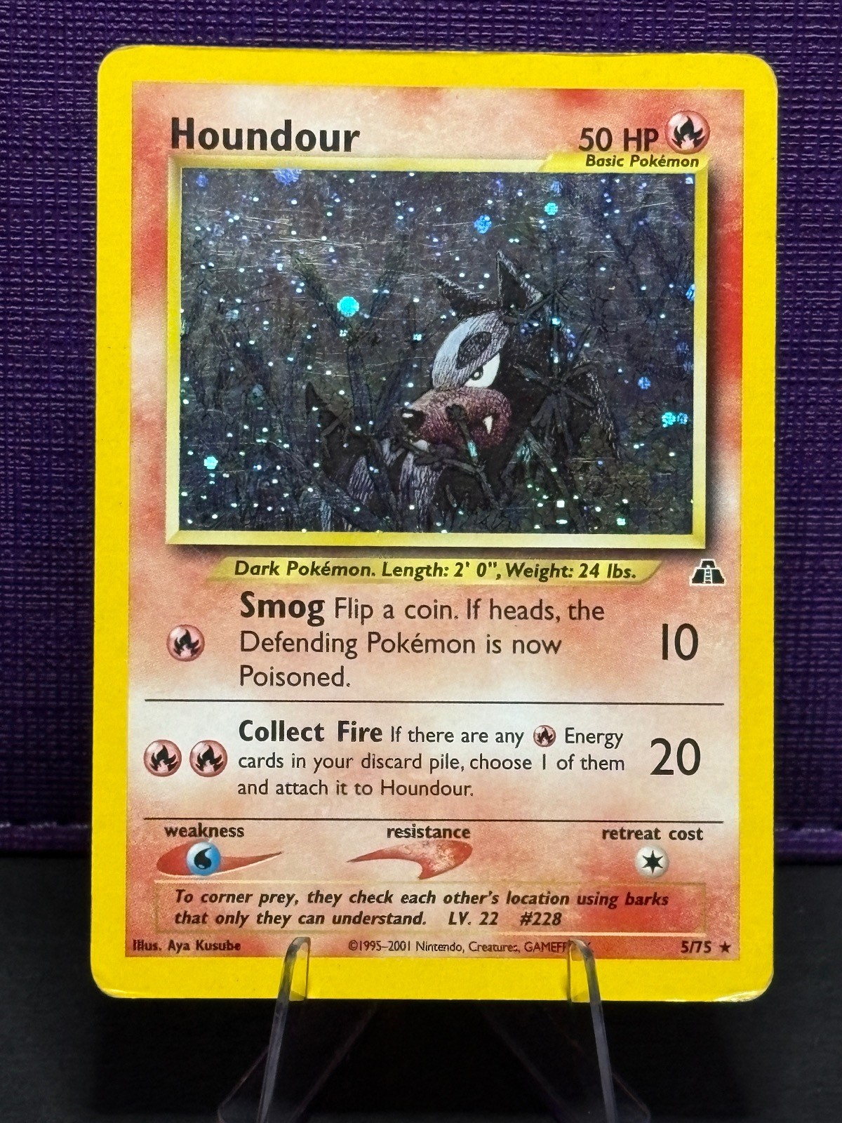 Houndour 5/75 Rare Neo Discovery Pokemon Unlimited Holo MP Houndour 5/75 Rare Neo Discovery Pokemon Unlimited Holo MP