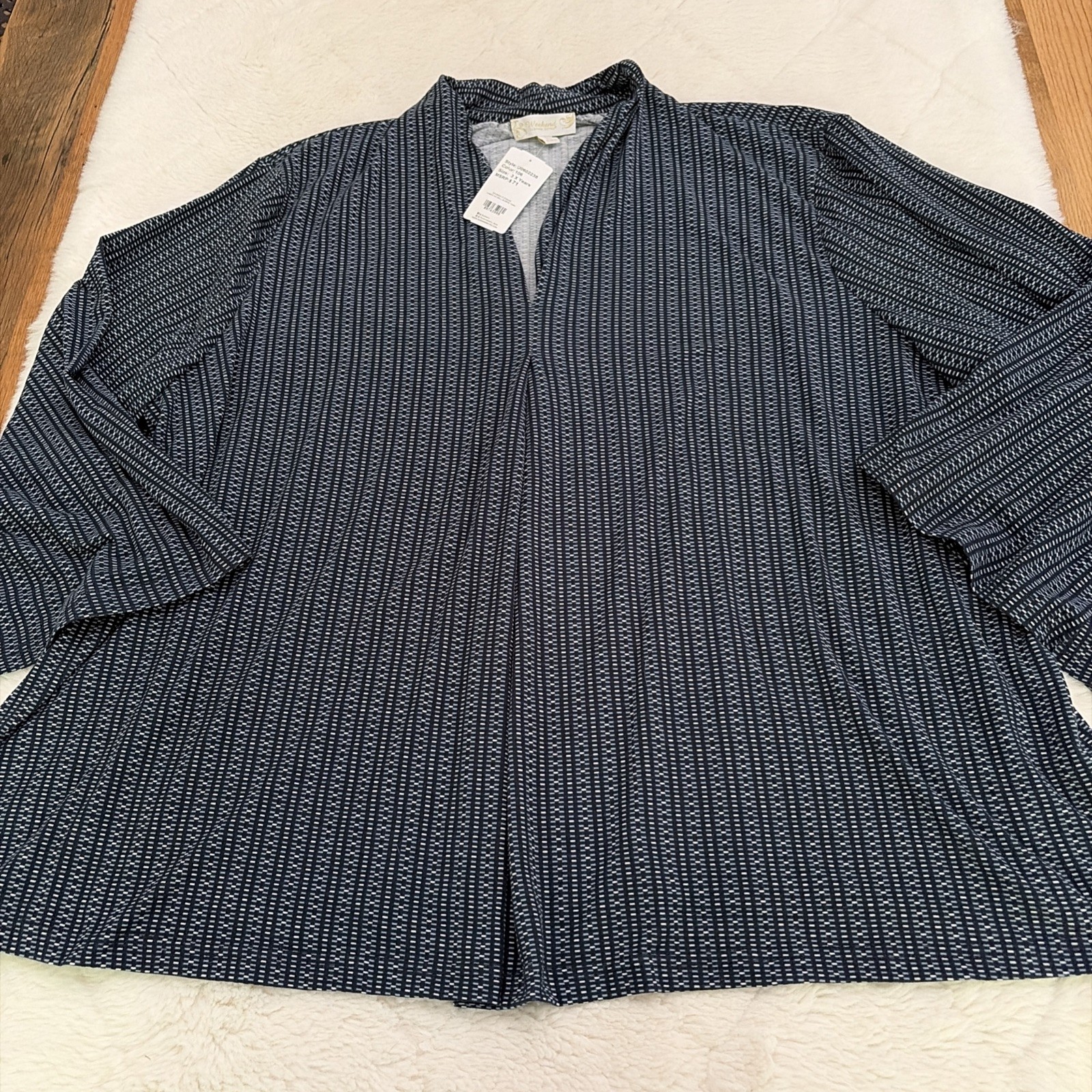 weekend suzanne betro top NWT 3X Blue Geo Pattern Comfort