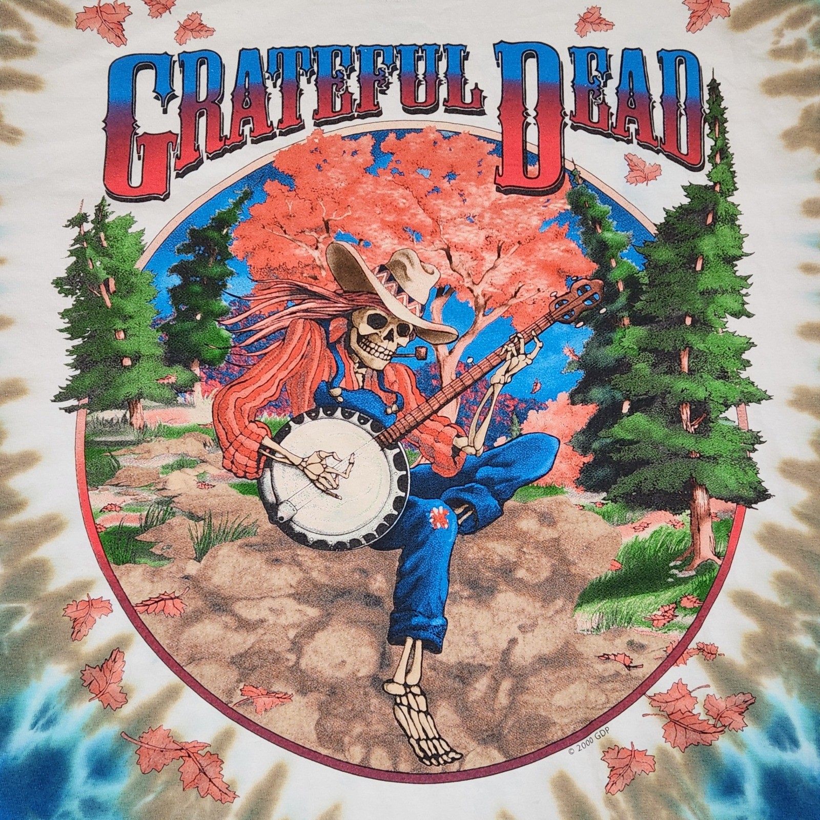 2000 Liquid Blue Grateful Dead 1994 Fall Tour Tie Dye T-Shirt XL Banjo Skeleton 2000 Liquid Blue Grateful Dead 1994 Fall Tour Tie Dye T-Shirt XL Banjo Skeleton