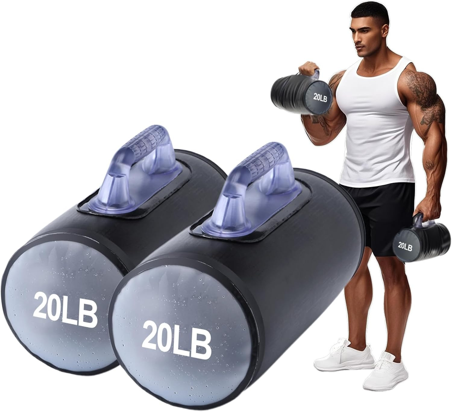Water Dumbbells,Water Filled Training Dumbbells, Travel Weights Set, Adjustable