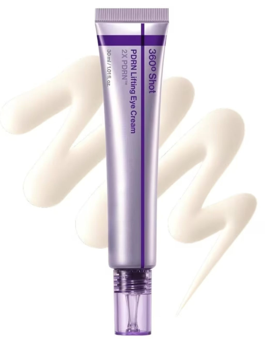 360 Shot PDRN Firming Eye Cream, visible eye lifting & brightening.