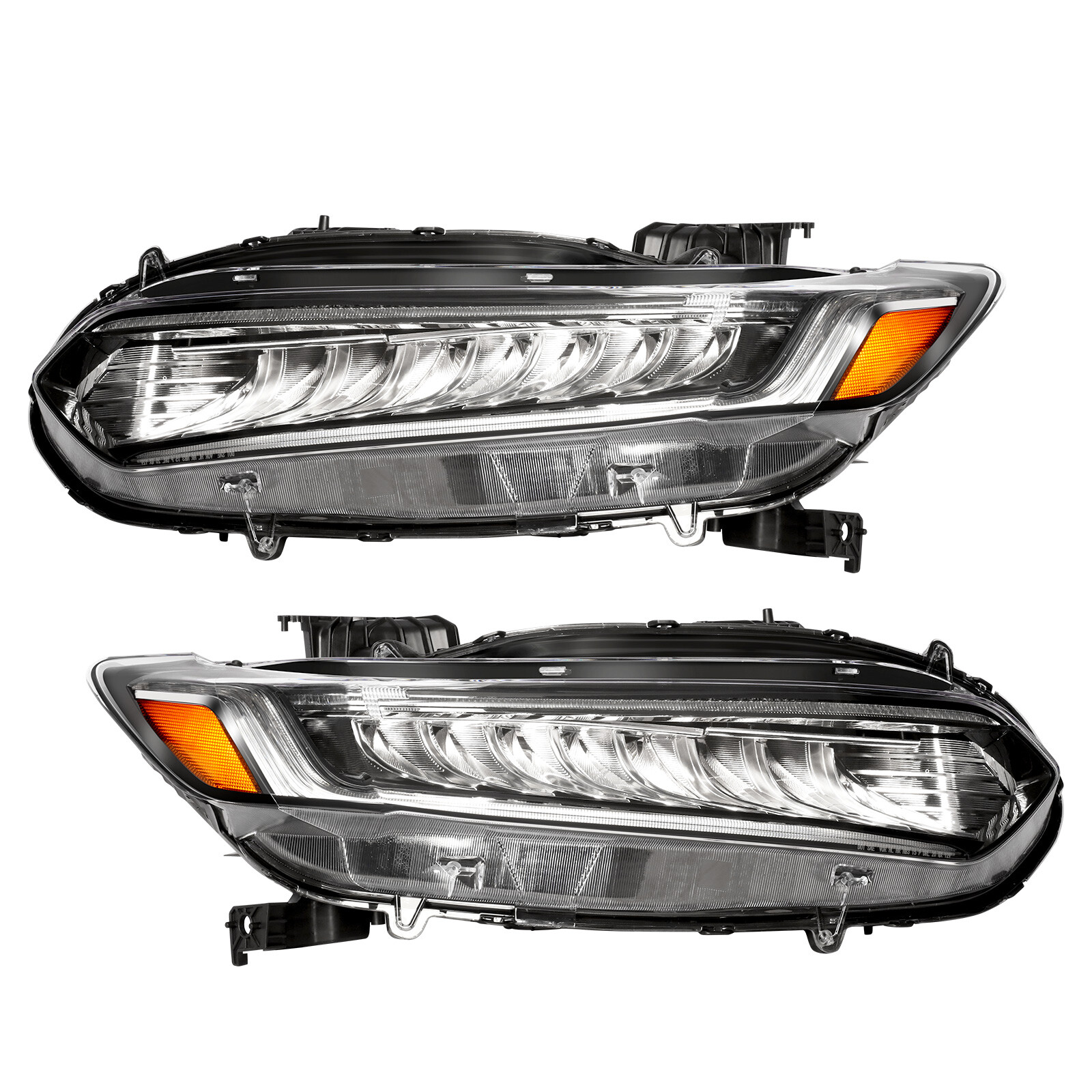 2Pcs For 2018-2020 Honda Accord Full LED Headlight Chrome Left Right Side Pair