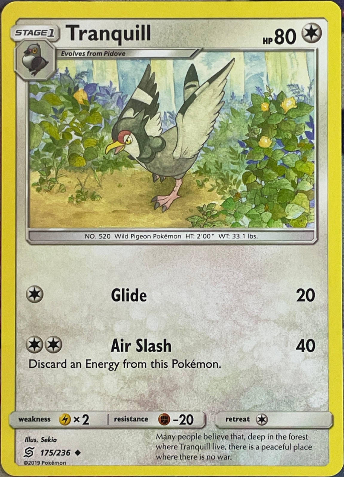 Tranquill - 175/236 - Unified Minds Pokemon 2019