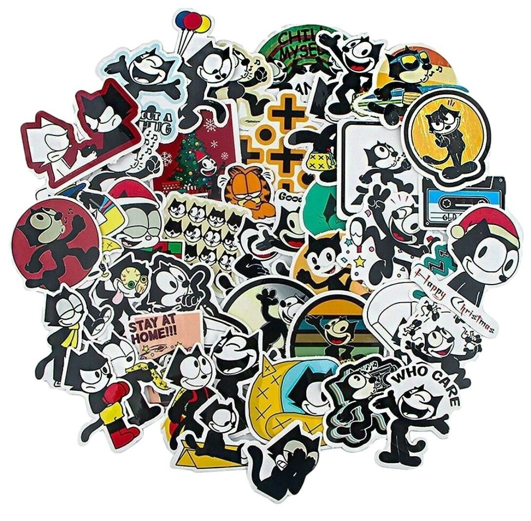 Felix The Cat Cartoon Themed Set of 44 Assorted Stickers Decal Set