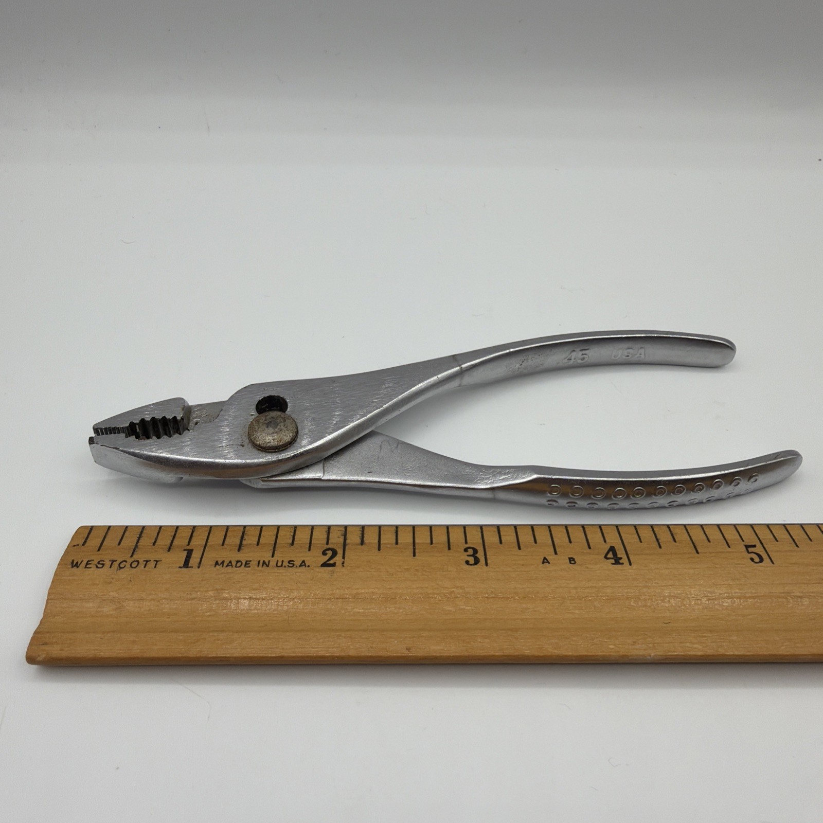 Snap On Tools USA Vintage Slip Joint Pliers 45 With Cutters Vacuum Grip Snap On Tools USA Vintage Slip Joint Pliers 45 With Cutters Vacuum Grip