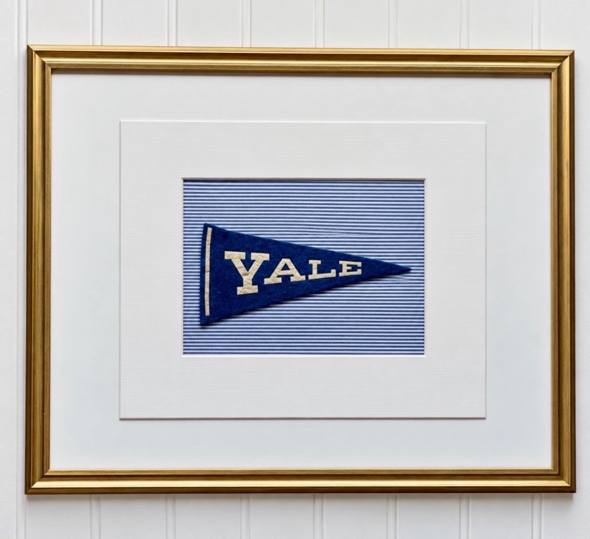 Early 1900s YALE Pennant, Framed and Matted 11