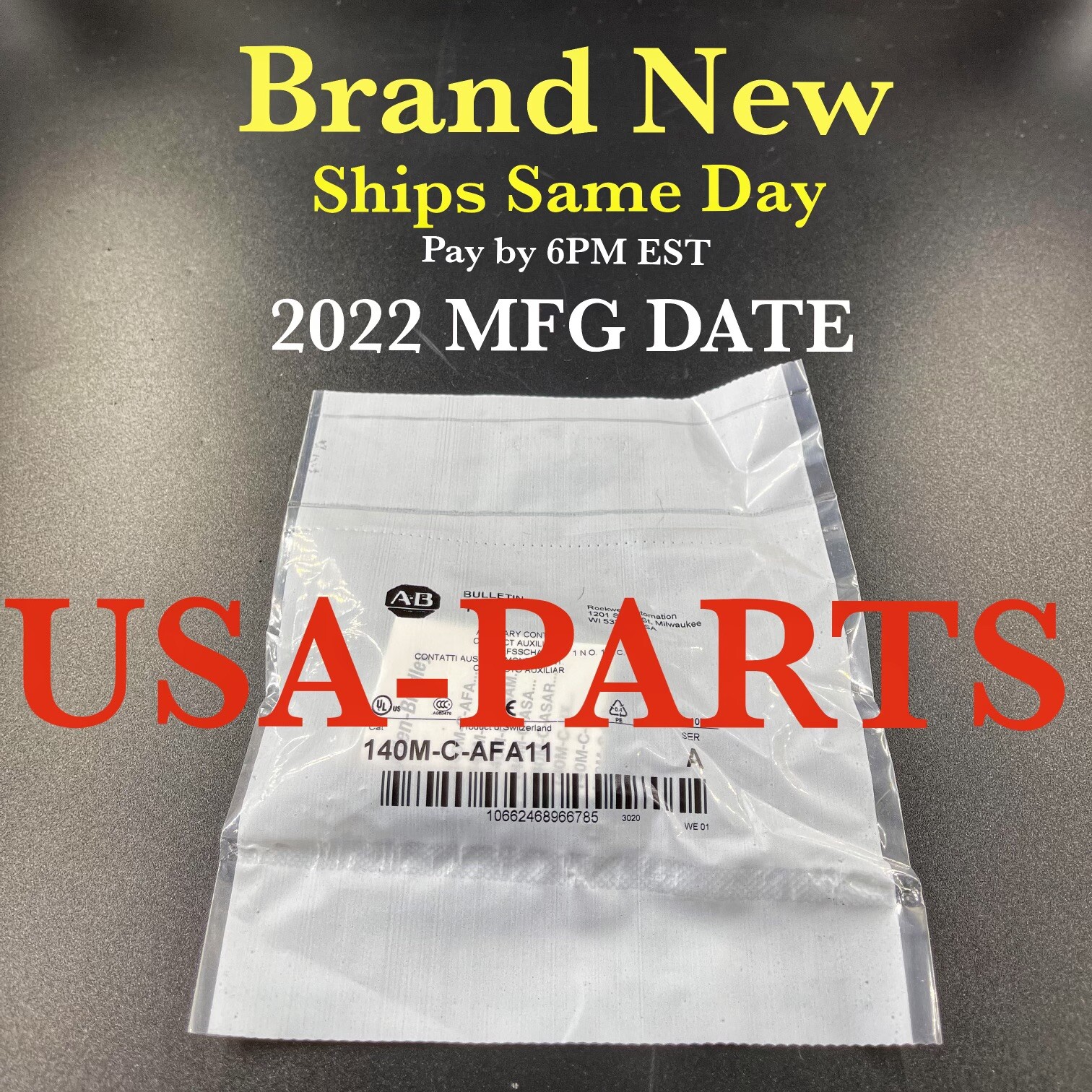NIB SEALED Allen Bradley 140M-C-AFA11 Aux Contact 140MCAFA11 SHIPS FREE SAME DAY NIB SEALED Allen Bradley 140M-C-AFA11 Aux Contact 140MCAFA11 SHIPS FREE SAME DAY