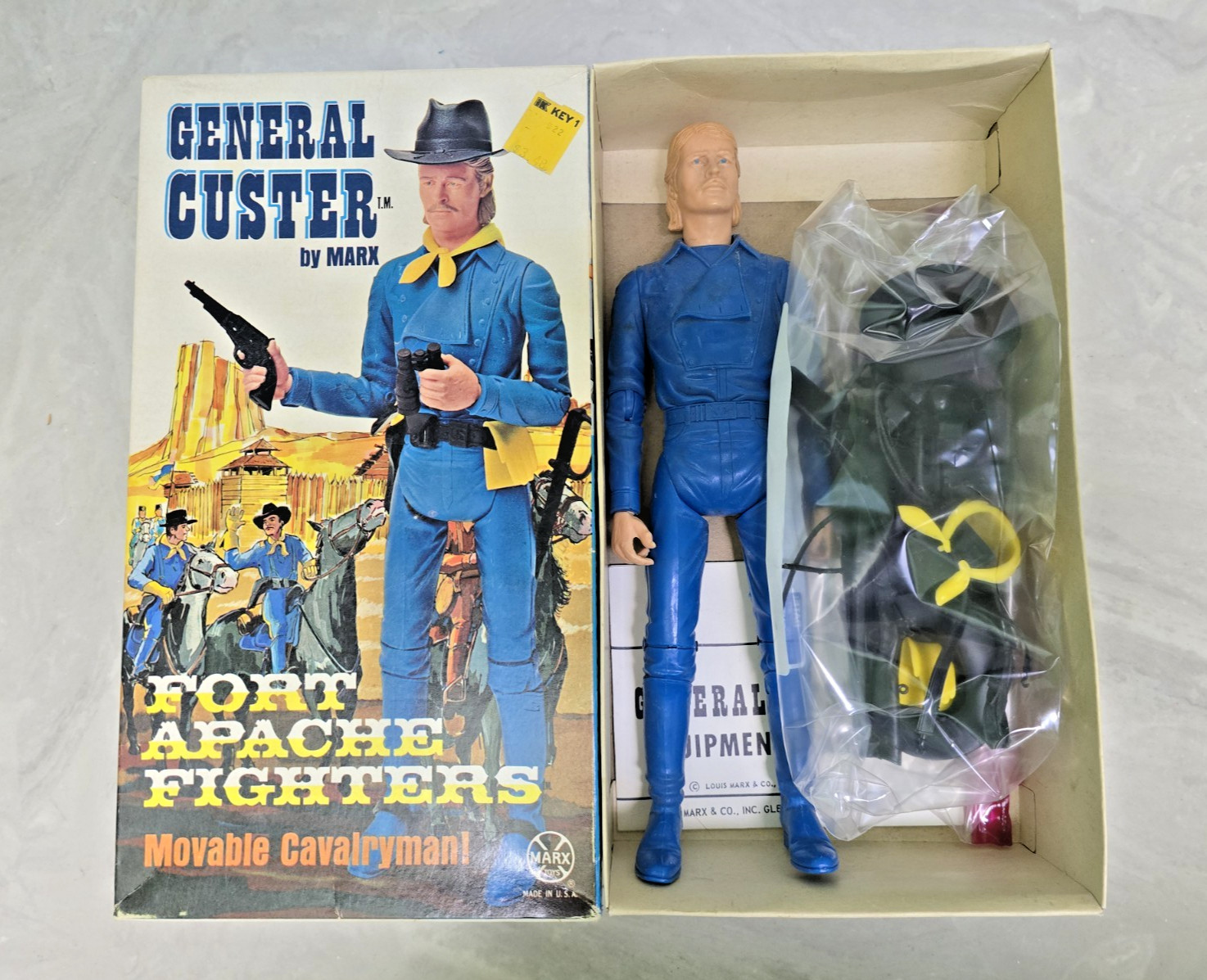 Marx Johnny West Fort Apache Fighters General Custer Complete in Original Box