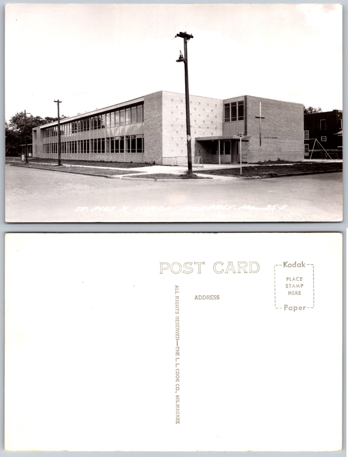 RPPC Modern Brick Church Moberly MO Photo Postcard