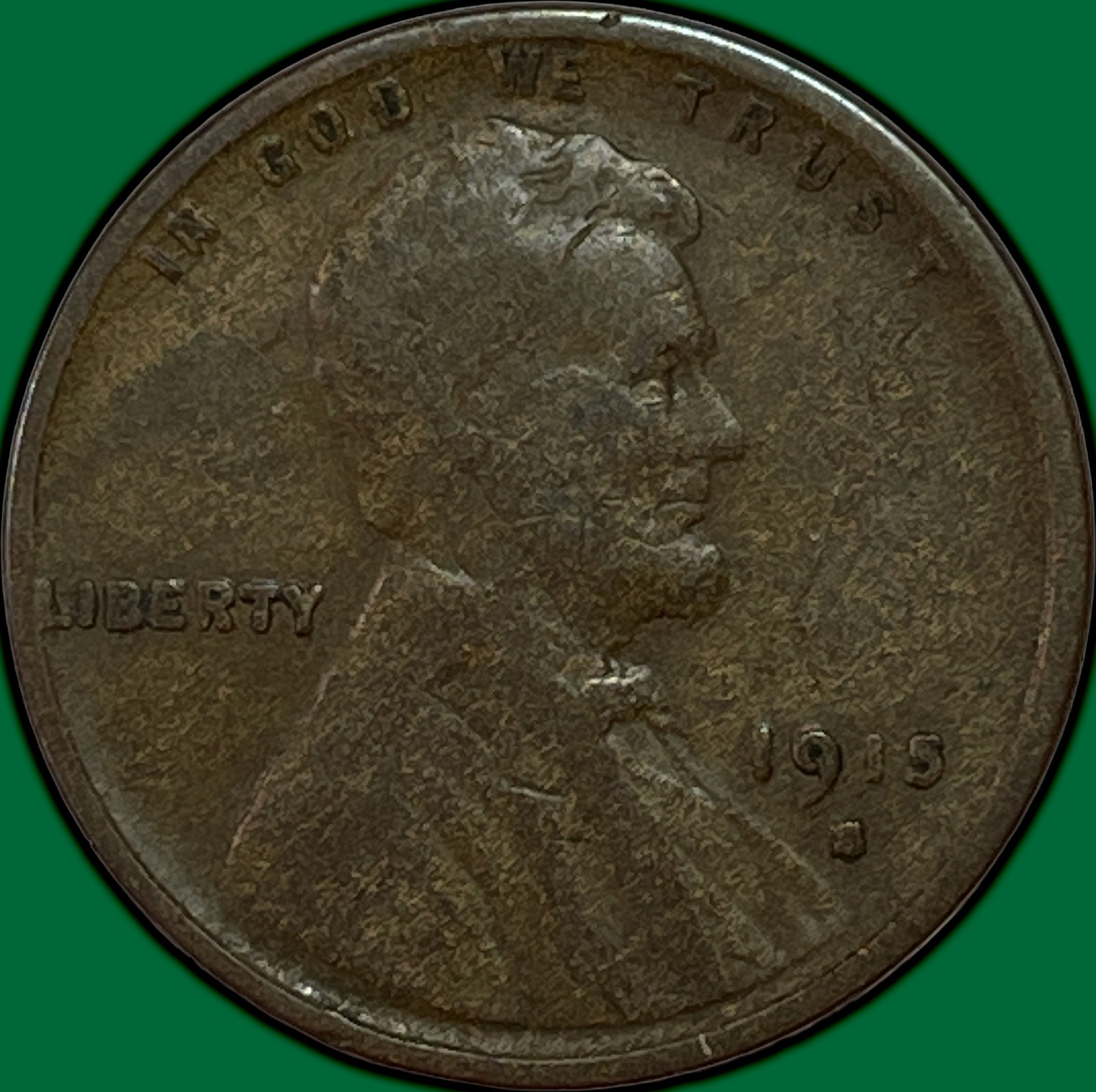1915-S Lincoln Wheat Cent Fine F Coin #49537