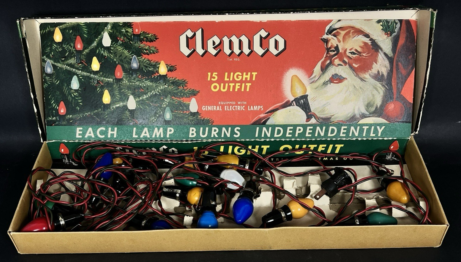 Vintage Clemco 15 Light Outfit General Electric Lamps with Box #715