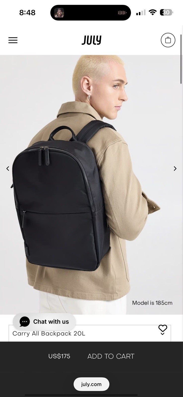 July Carry All 20L Midnight Black Travel Laptop Compartment Backpack July Carry All 20L Midnight Black Travel Laptop Compartment Backpack