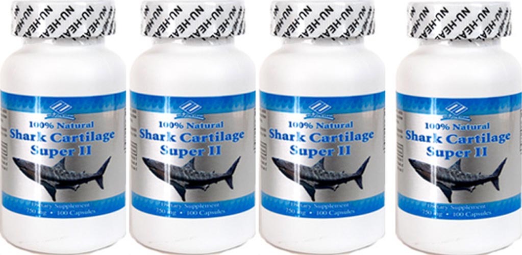 4 bottles Natural Shark Cartilage, 750mg, 100x4=400caps