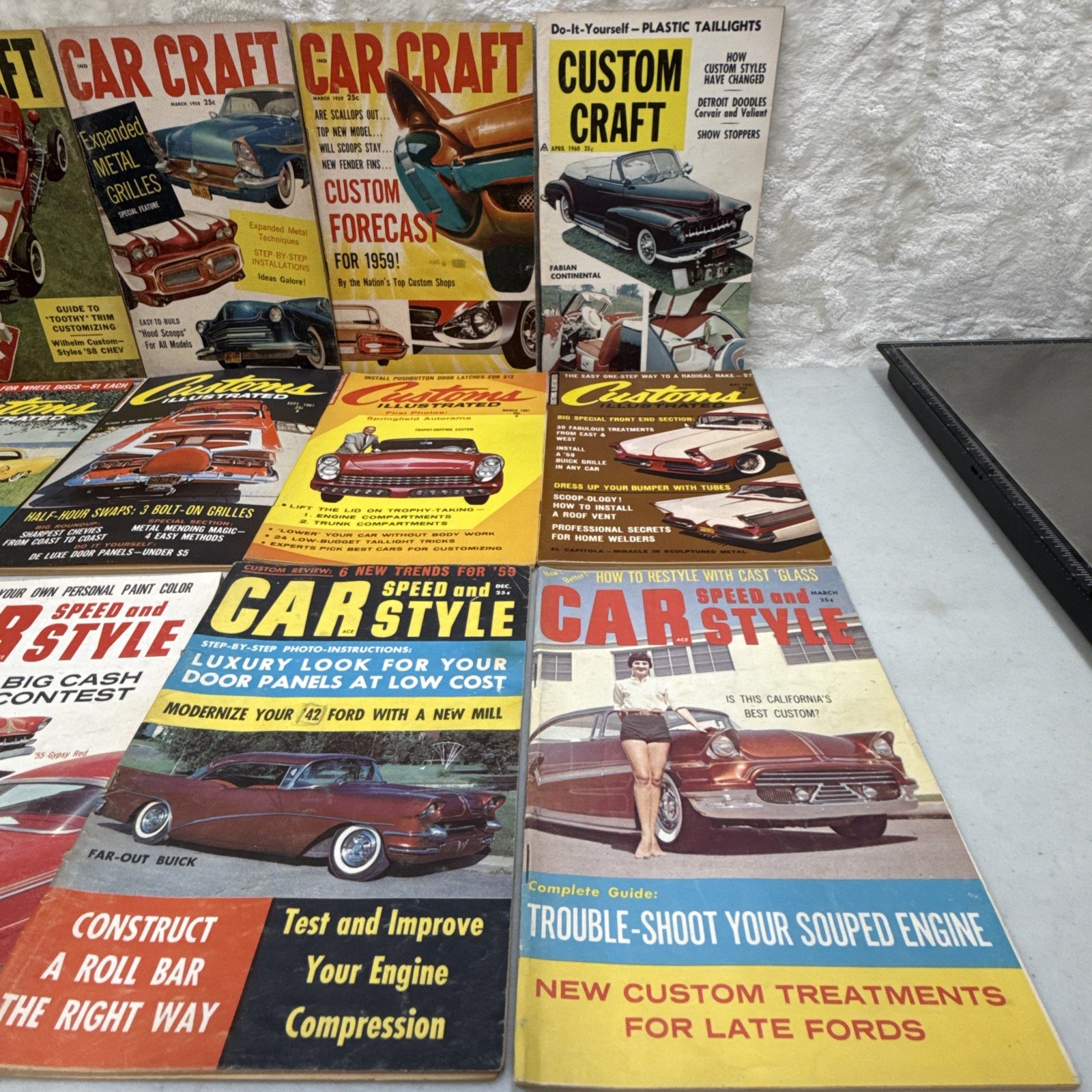 Lot of 12 Vintage Car Craft,Custom ILL. (1958-1961) Magazines & 1966 Popular M. Lot of 12 Vintage Car Craft,Custom ILL. (1958-1961) Magazines & 1966 Popular M.