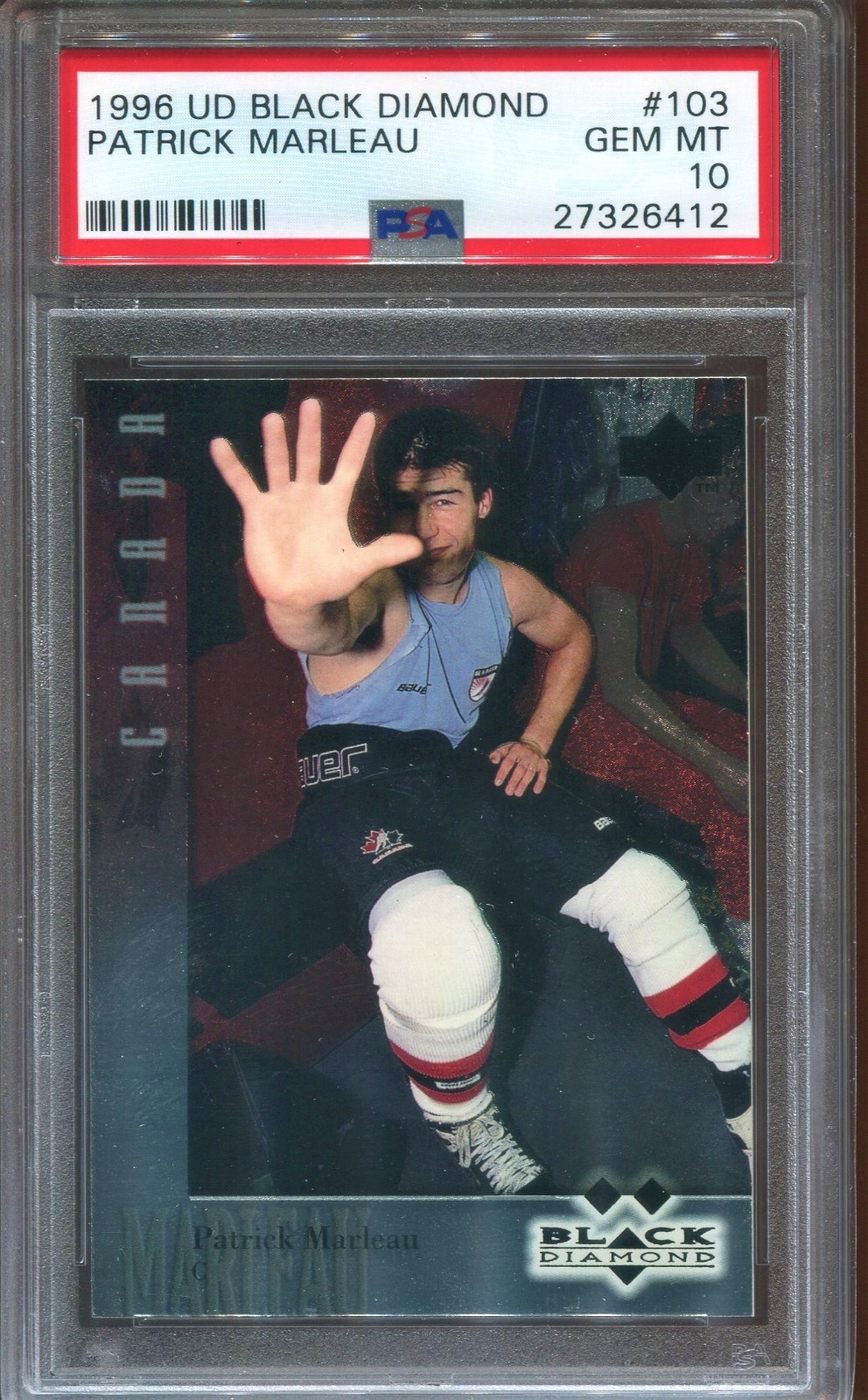 1996-97 UD BLACK DIAMOND PATRICK MARLEAU #103 GRADED PSA 10 GEM MINT POP 17