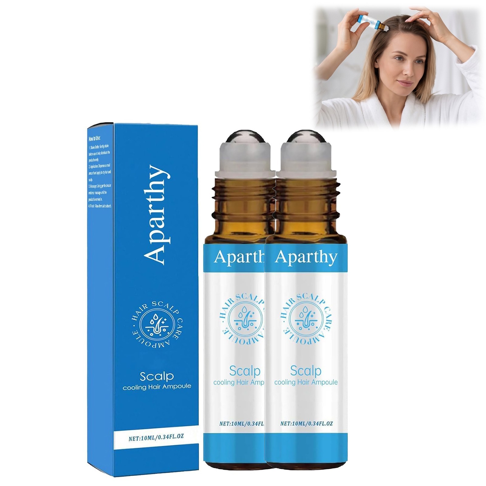 Aparthy Hair Growth Roll On Serum Rollerball Cooling Scalp Nourishing Ampoule