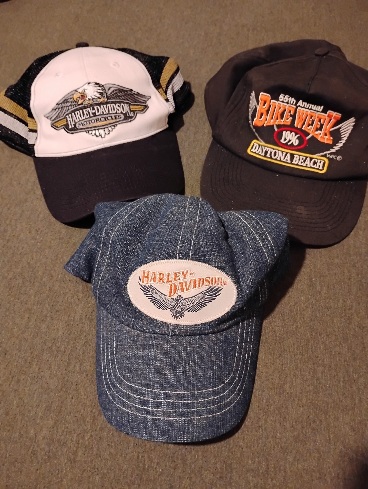 VTG Harley Davidson Daytona Beach Hat Lot VTG Harley Davidson Daytona Beach Hat Lot