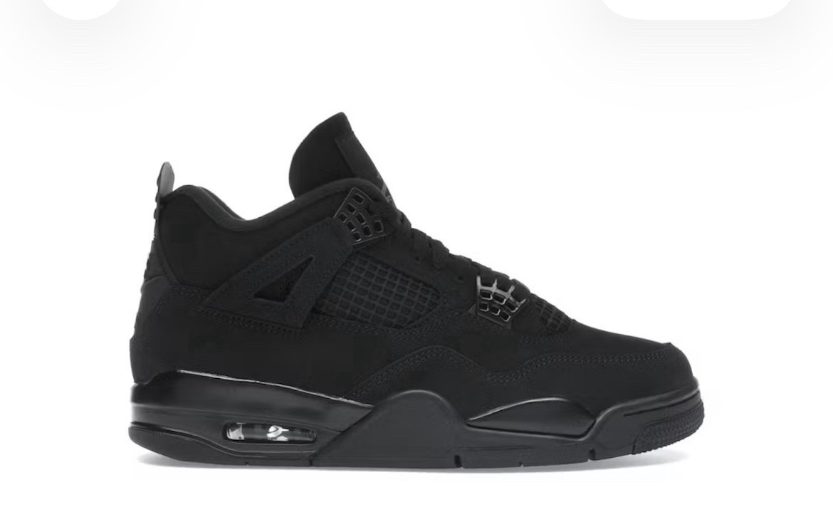 Authentic Jordan Air Jordan 4 Men’s Black Mid Top Lace-Up Basketball Sneakers