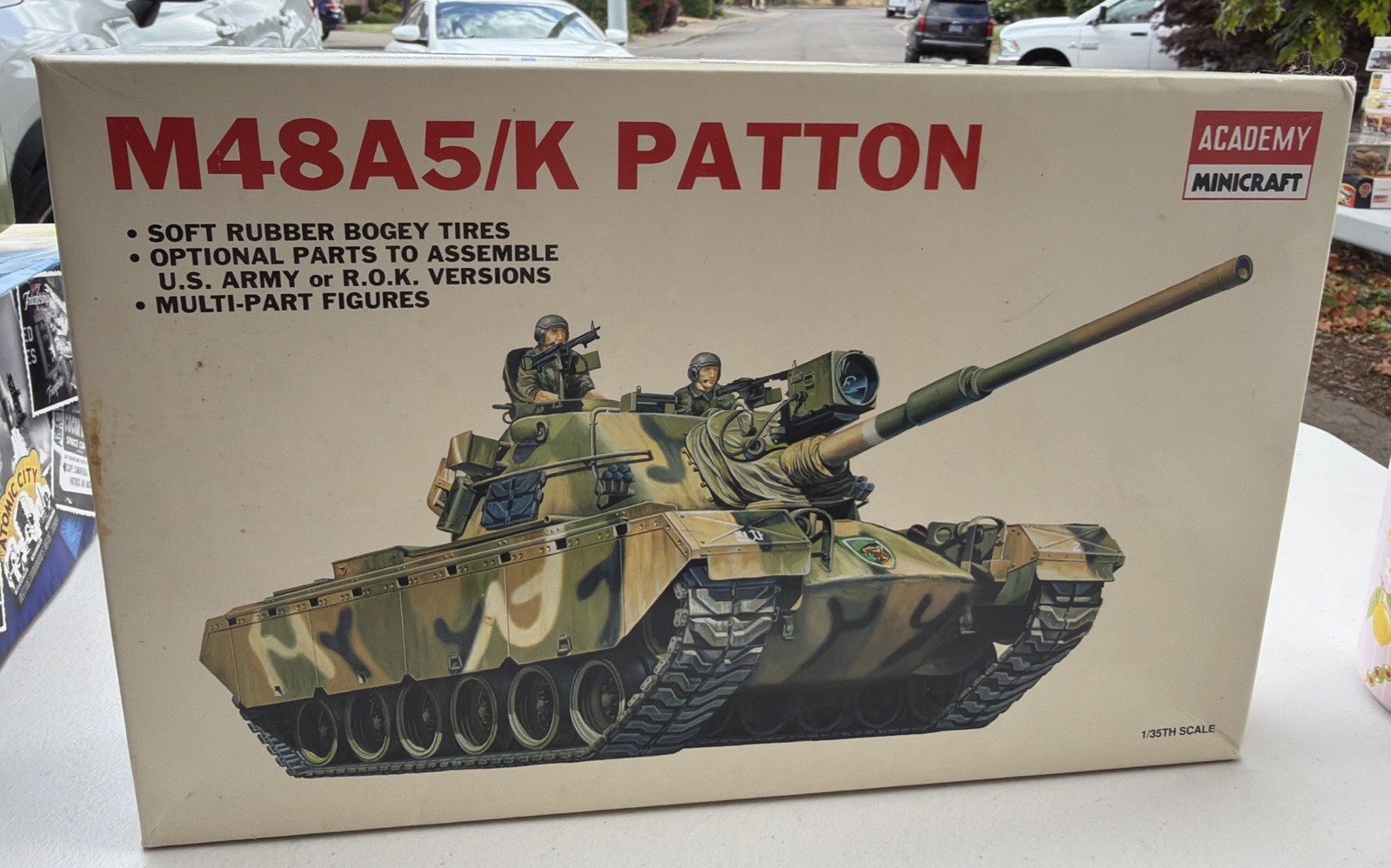 Vintage Academy M48A5/K Patton Tank 1/35 Model Kit #1355 New Sealed 1994 Korea Vintage Academy M48A5/K Patton Tank 1/35 Model Kit #1355 New Sealed 1994 Korea