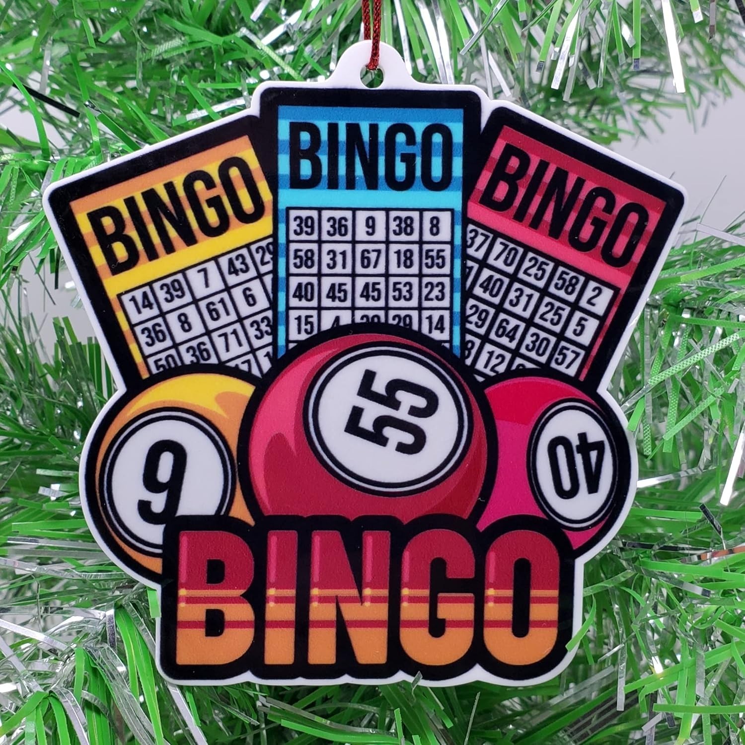 Bingo Ornament with Bingo Cards and Balls Christmas Ornament Bingo Ornament with Bingo Cards and Balls Christmas Ornament
