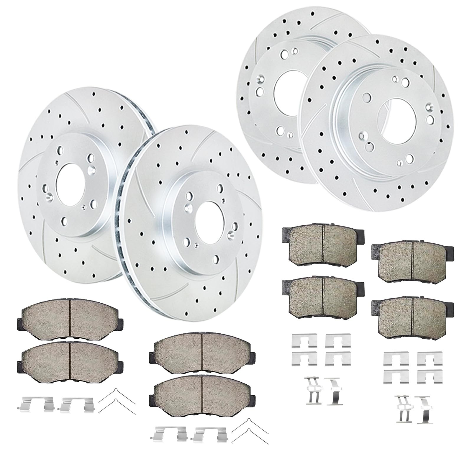 Front and Rear Brake Kit for 2.4L 2003-2007 Honda Accord