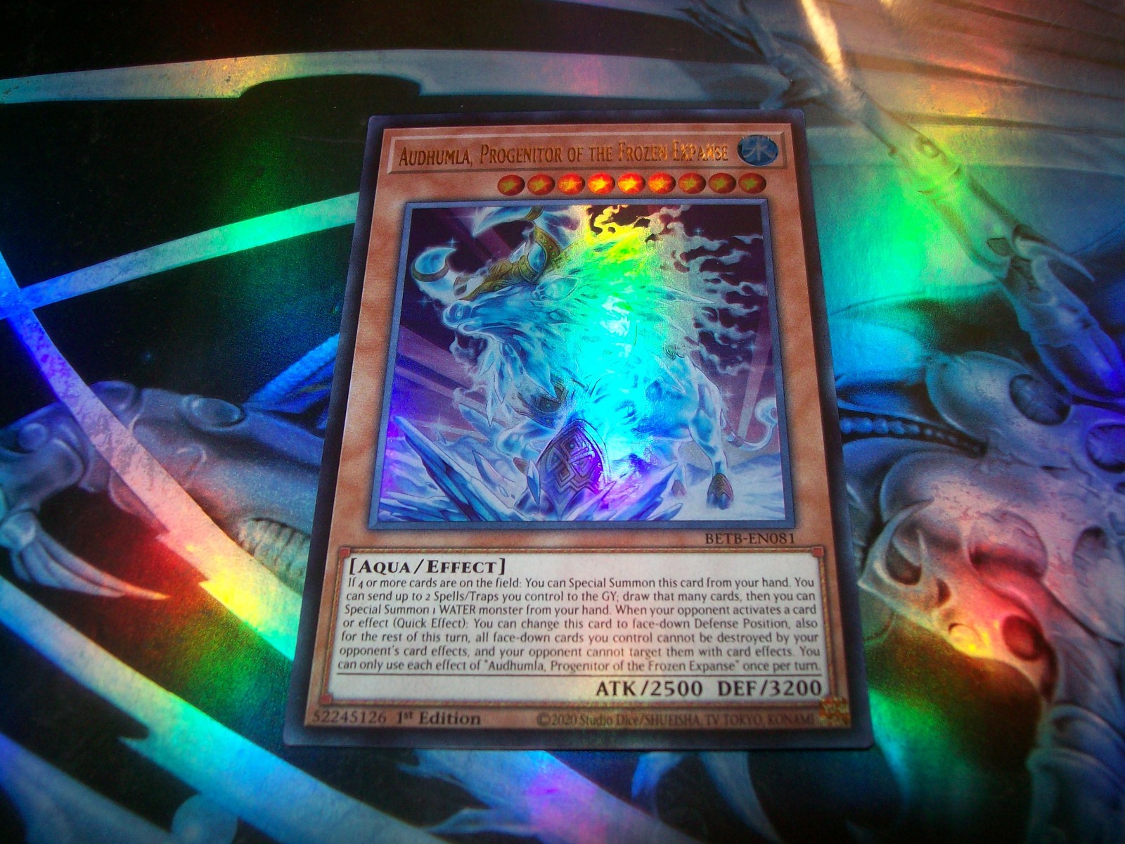 Audhumla, Progenitor of the Frozen Expanse 1st Edition Ultra Rare BETB-EN081 Audhumla, Progenitor of the Frozen Expanse 1st Edition Ultra Rare BETB-EN081