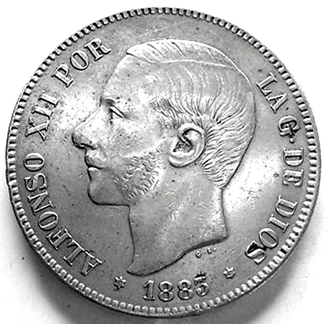 SPAIN (Spain Alfonso XII) 5 Pesetas 1883
