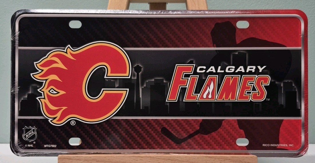 Calgary Flames License Plate | NHL Embossed Car tag | NHL Sign Calgary Flames License Plate | NHL Embossed Car tag | NHL Sign