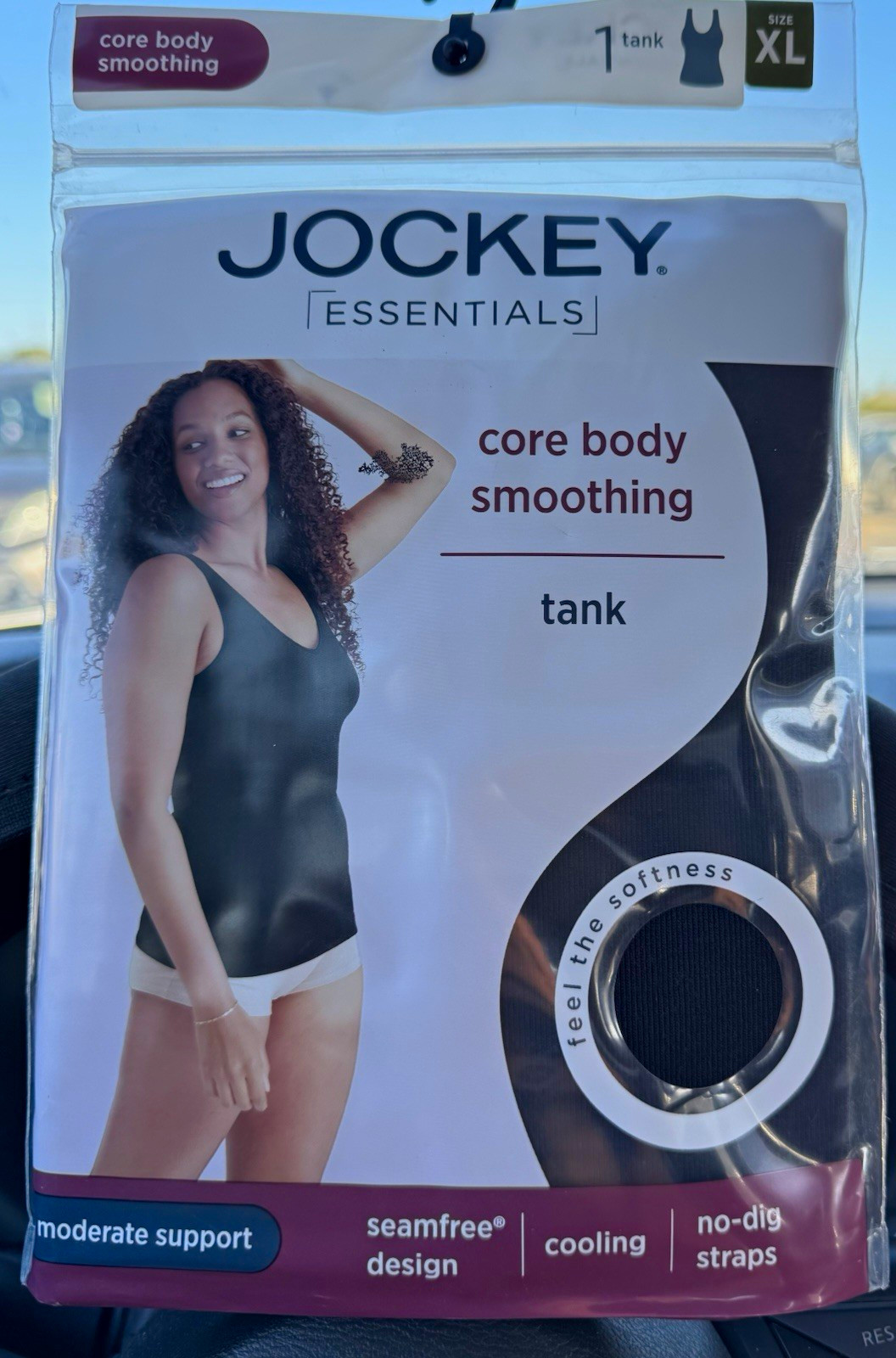 Jockey Essentials Core Body Smoothing Tank Shapewear XL Black Cooling Seamless