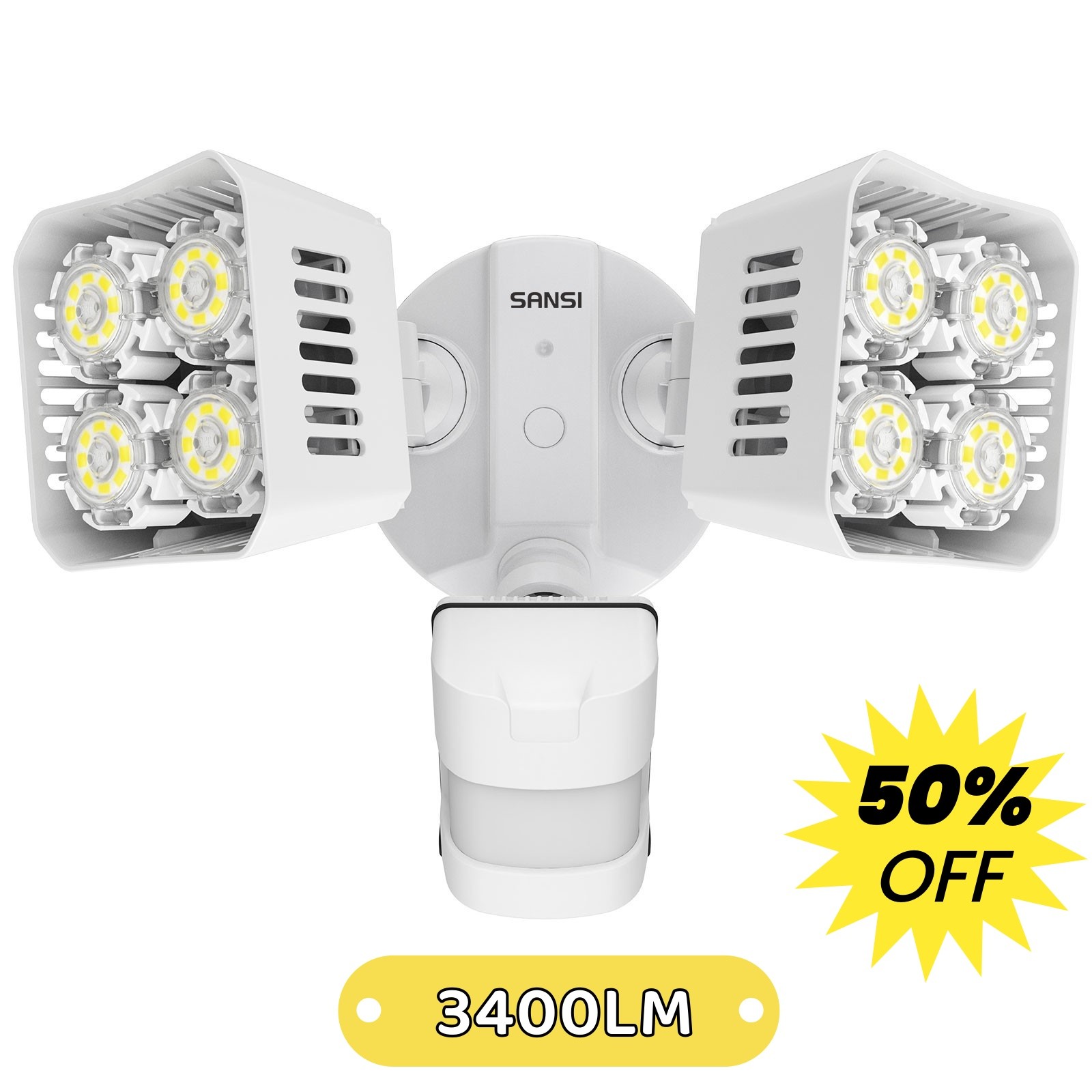 SANSI 3400lm LED Motion Sensor Light 30W Outdoor IP65 Waterproof Security Lamp