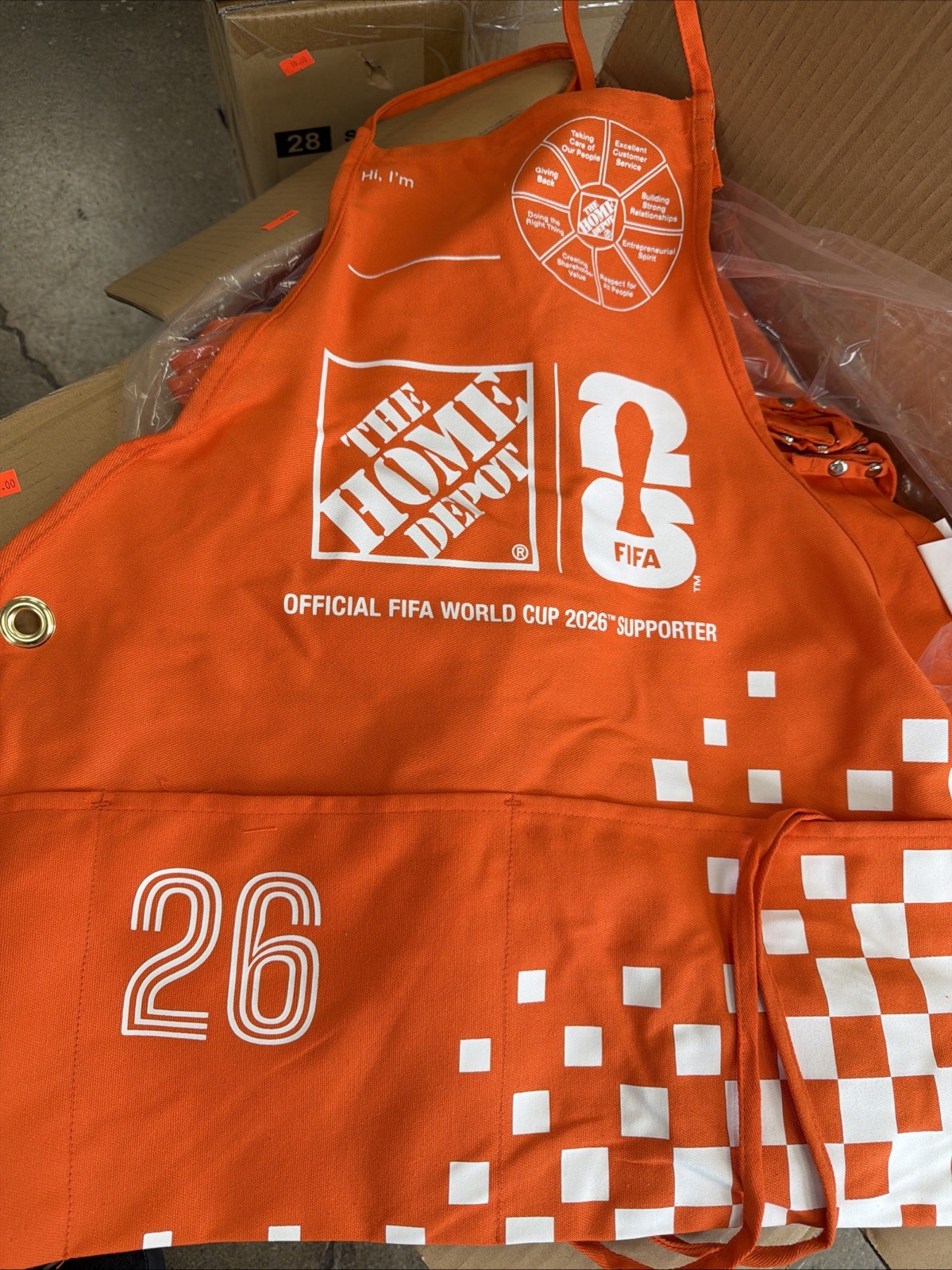 Home Depot FIFA 2026 Apron Size S/M NEW Home Depot FIFA 2026 Apron Size S/M NEW