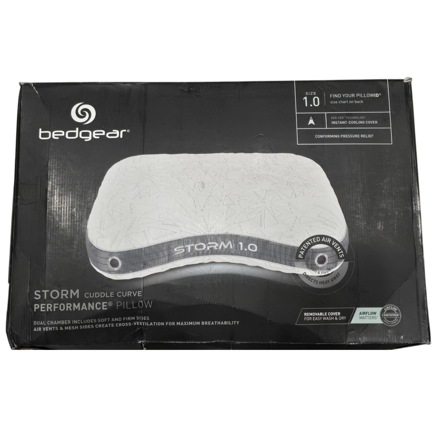 Bedgear Storm 1.0 Cuddle Curve Performance Pillow Cooling Side Sleeper White Bedgear Storm 1.0 Cuddle Curve Performance Pillow Cooling Side Sleeper White