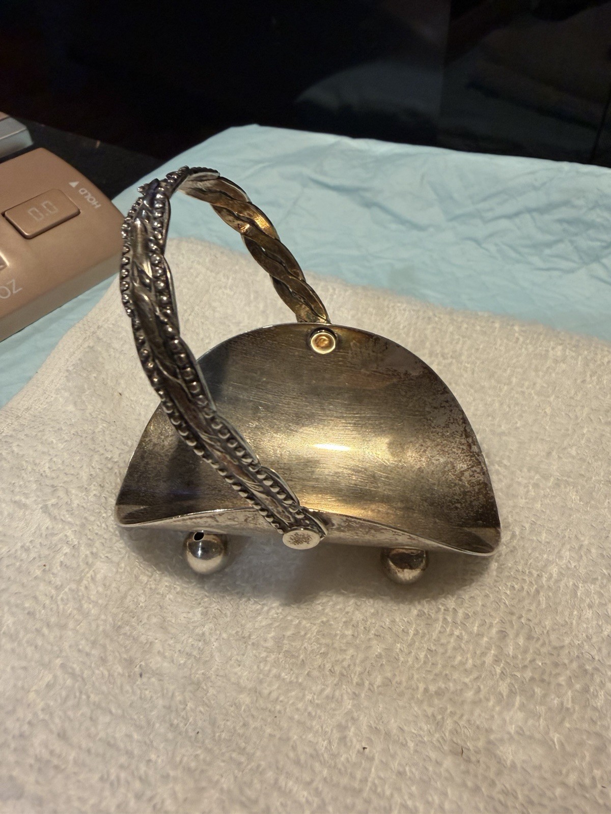 Vintage Antique Sterling Silver Miniature Basket 44g Vintage Antique Sterling Silver Miniature Basket 44g