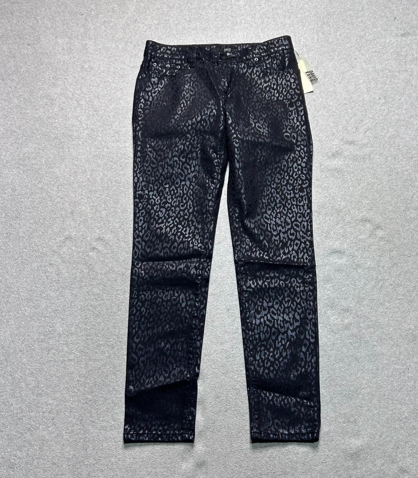 David Kahn Jeans Womens Size 28 Nikki Ankle Black Lynx Print Low Rise Denim