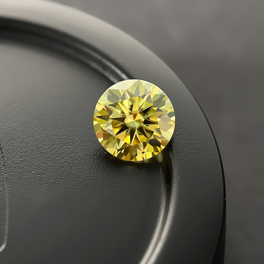 GRA Certified Loose Colored Moissanite Round Stones D VVS1 All Sizes